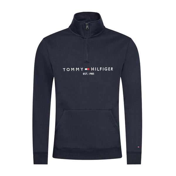 Tommy Hilfiger Felpa con zip Felpa Uomo con mezza zip e stampa Blu - Francavilla Moda
